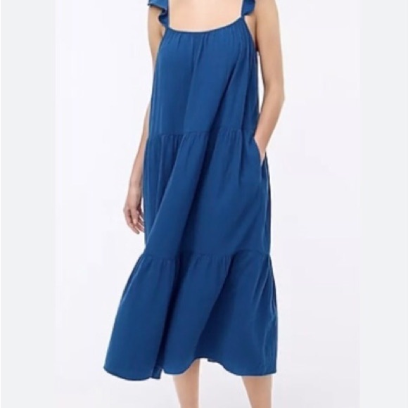 JCrew Factory ruffle strap gauze maxi dress - Picture 1 of 9